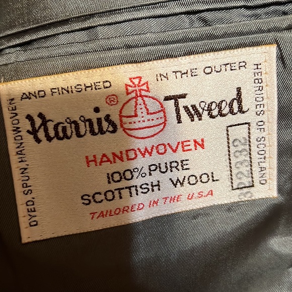 Beautiful Grey Tweed Overcoat Scottish Wool Fully Lined Longer Length L - Picture 10 of 11